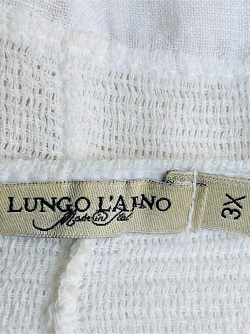 Lungo L’Ajno Linen Tunic Top 3X Blue Floral White Resort Beach Cover Up - Picture 6 of 9
